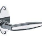 Deurklink op rozet Dudok/elips glans chroom