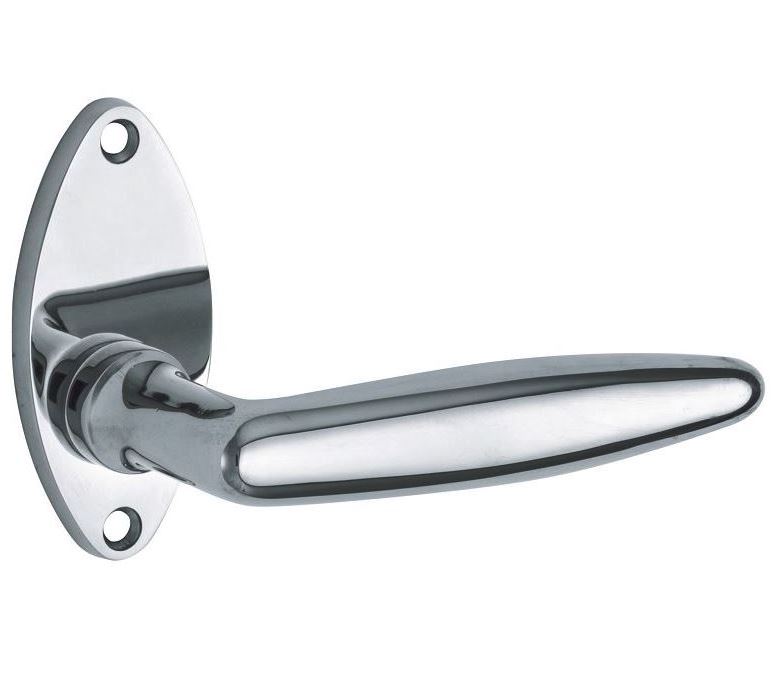 Deurklink op rozet Dudok/elips glans chroom