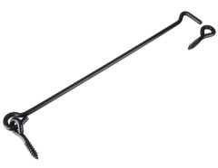 Windhaak met schroefoog 6.0 x 300 mm verzinkt zwart