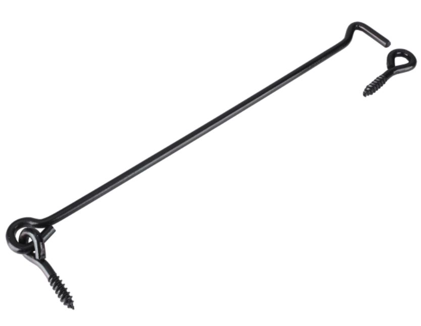 Windhaak met schroefoog 6.0 x 300 mm verzinkt zwart