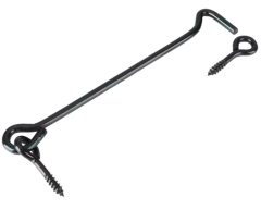 Windhaak met schroefoog 6.0 x 200 mm verzinkt zwart