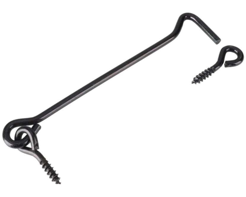 Windhaak met schroefoog 5.25 x 160 mm verzinkt zwart