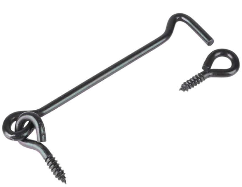 Windhaak met schroefoog 4.0 x 100 mm verzinkt zwart