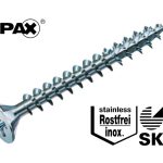 200 stuks rvs 4.5 x 45 mm Spax spaanplaatschroef platkop met pozidrive kruisindruk
