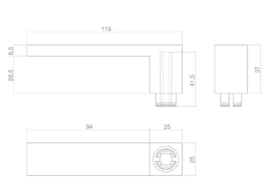 Intersteel deurklink Amsterdam rvs (messing inzet) - Afbeelding 2