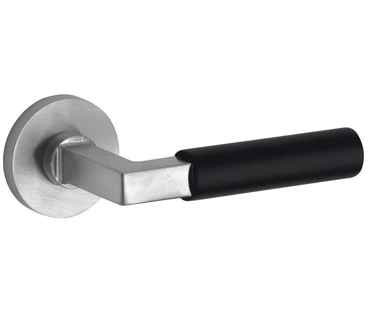 Deurklink op geveerd rozet Bauhaus ebben/Vivo mat nikkel ongelakt