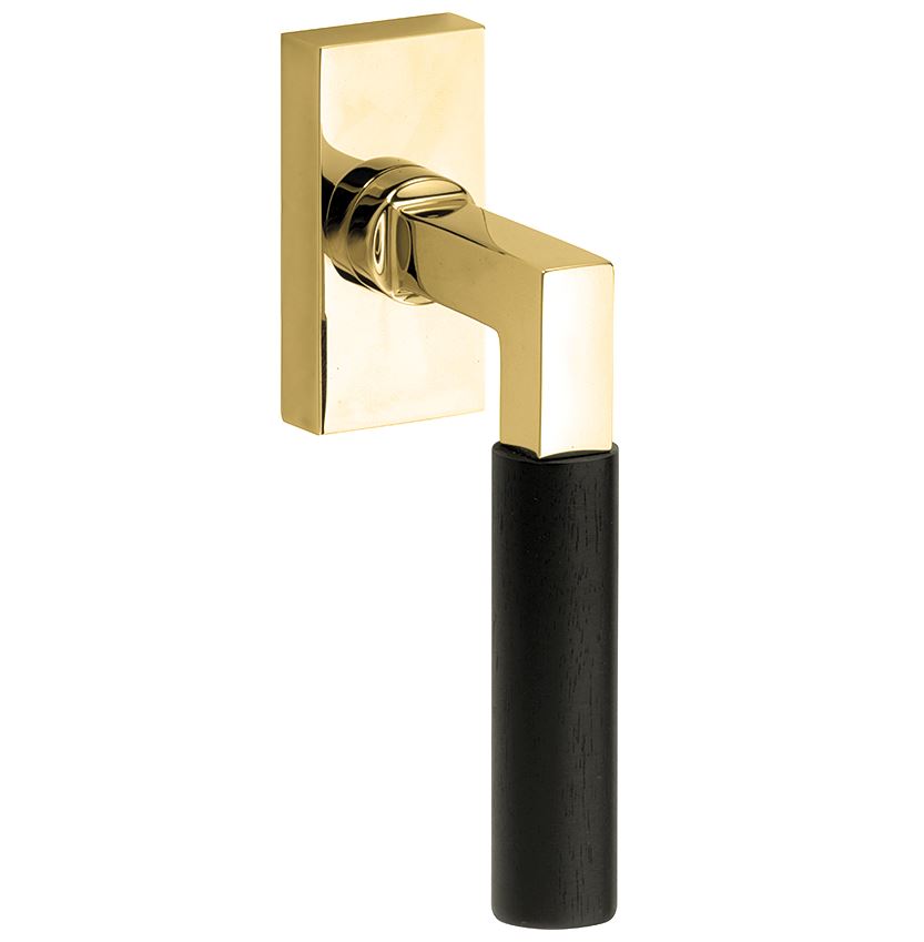 Draaikiepgarnituur Bauhaus ebben messing ongelakt