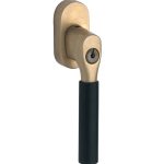 SKG2 Draaikiepgarnituur afsluitbaar Bauhaus ebben/ovaal messing antiek