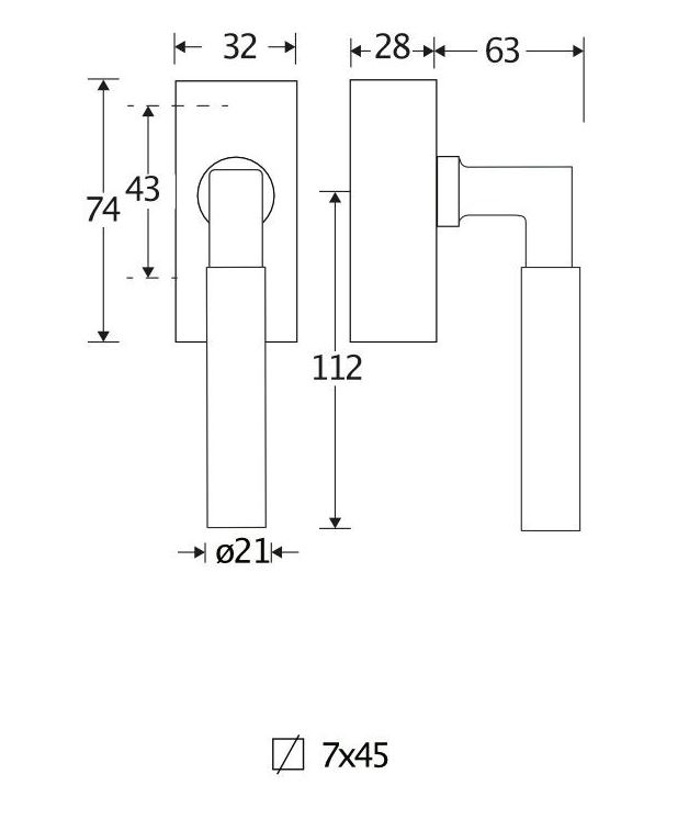 SKG2 Draaikiepgarnituur afsluitbaar Bauhaus ebben glans chroom - Afbeelding 2