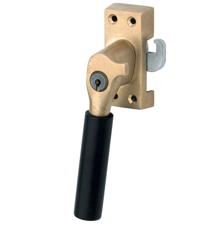 SKG Raamsluiting Met Sluitplaat Links Bauhaus ebben messing antiek