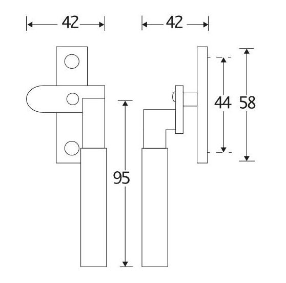 Raamboom Met Sluitplaat Links Bauhaus ebben glans nikkel - Afbeelding 2