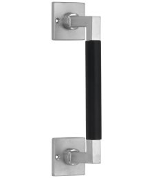 Deurgreep Bauhaus ebben vierkant rozet 600 mm mat nikkel ongelakt