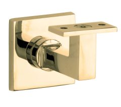 Leuninghouder Bauhaus M10 vlak messing ongelakt