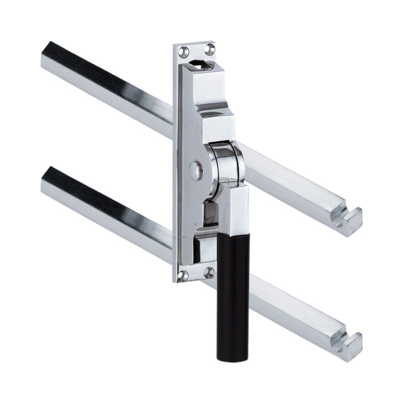 Pomp-espagnolet Bauhaus ebben glans chroom Inclusief 2 Stangen