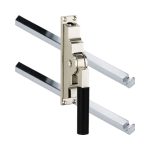 Pomp-espagnolet Bauhaus ebben glans nikkel Inclusief 2 Stangen