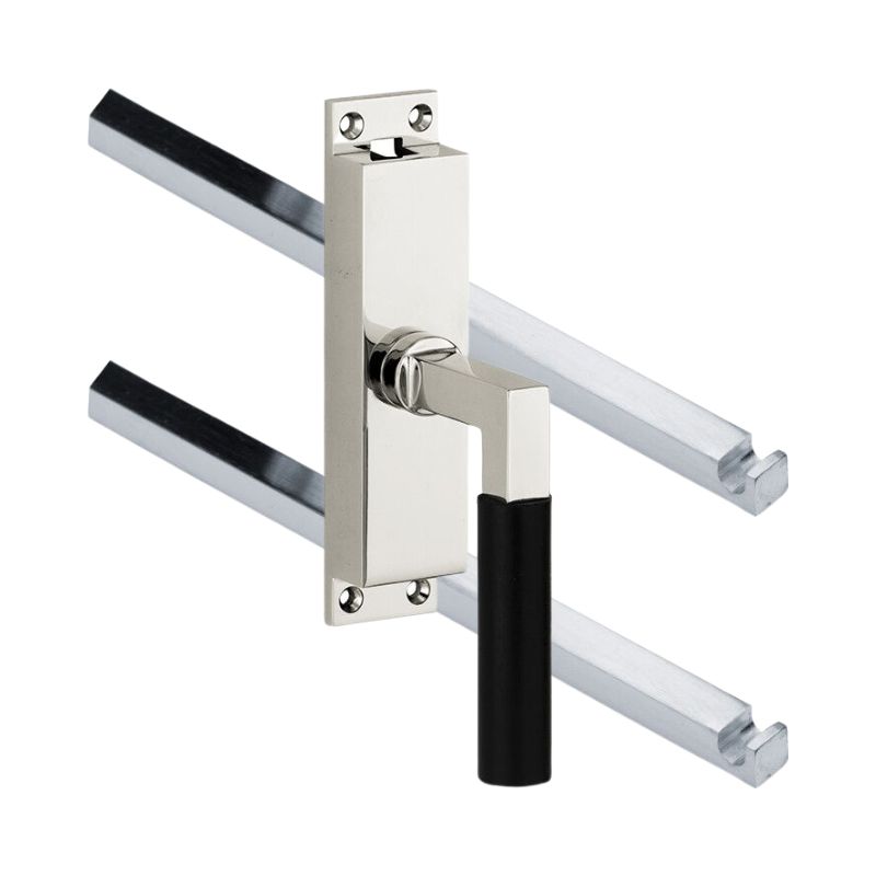 Kruk-espagnolet Bauhaus ebben Rechts glans nikkel Inclusief 2 Stangen