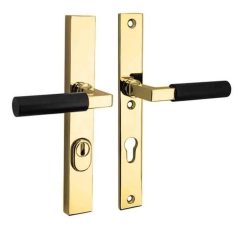 SKG3 PC72 kruk/kruk op smalschild Bauhaus ebben Rechts + kerntrekbeveiliging messing ongelakt