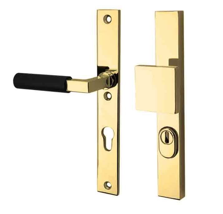 SKG3 PC72 knop/kruk op smalschild Bauhaus ebben Links + kerntrekbeveiliging messing ongelakt