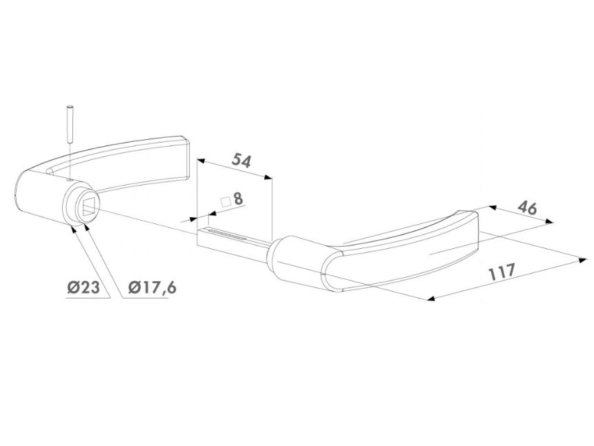 LOCINOX Deurklink voor poortsloten zwart polyamide - Afbeelding 5
