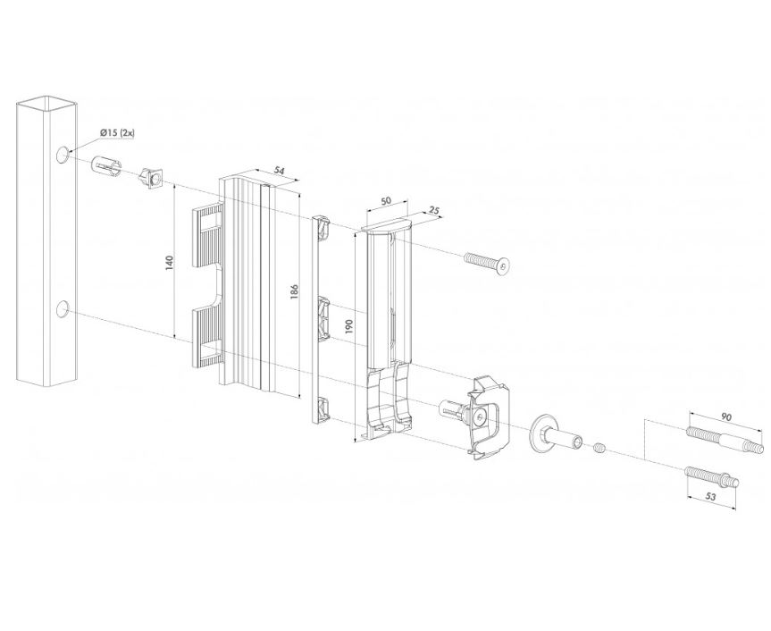 LOCINOX Slotvanger voor poorten verstelbaar antraciet - Afbeelding 2