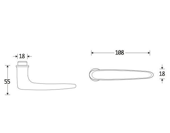 Deurklink Dudok glans chroom - Afbeelding 2