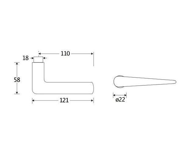 Deurklink Wig glans chroom - Afbeelding 2