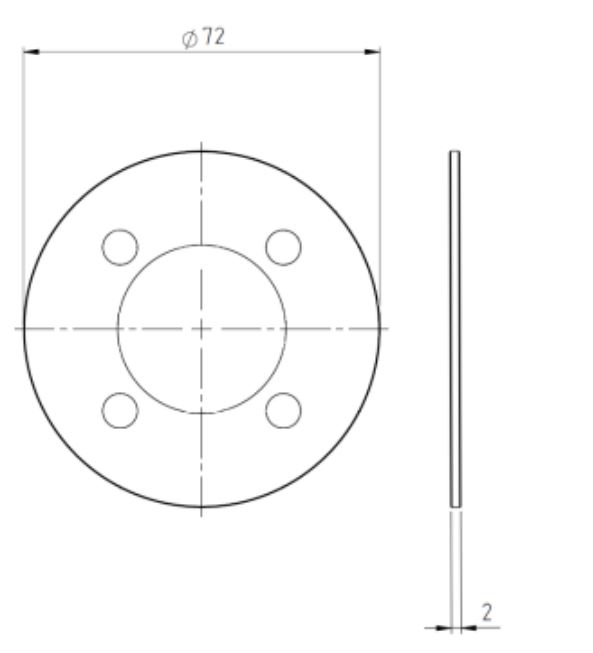 Smetplaat tbv SKG3 cilinderrozet voor oplegslot messing PVD - Afbeelding 2