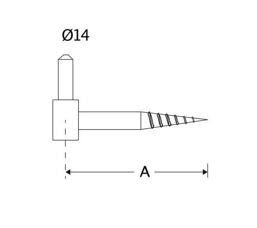 Duim inschroefbaar 14x85mm ijzer zwart - Afbeelding 2
