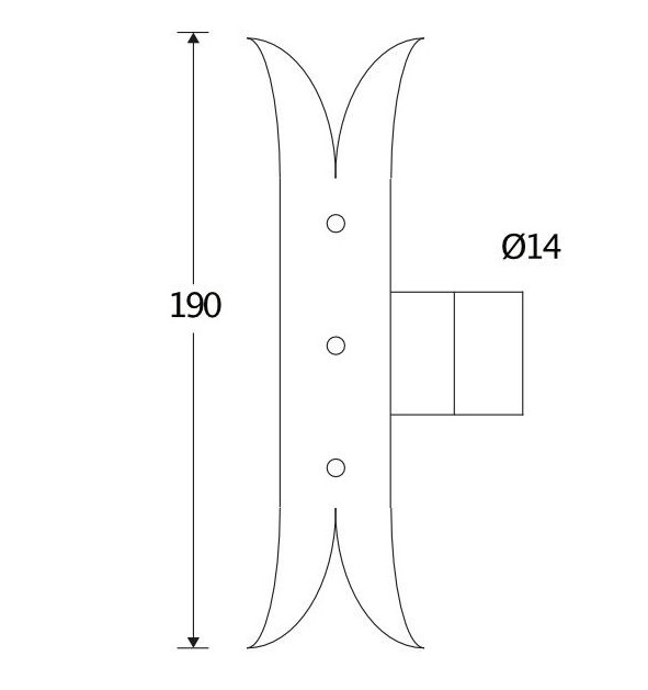 Duimheng Zwaluw verticaal 40x240mm ijzer zwart - Afbeelding 2