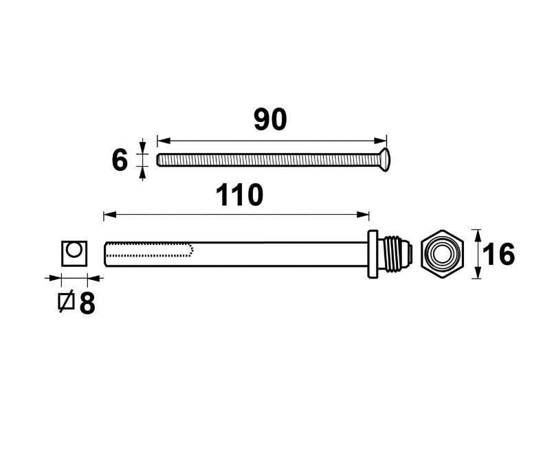 AXA Verleng set deurdikte 73-83 mm rvs - Afbeelding 2