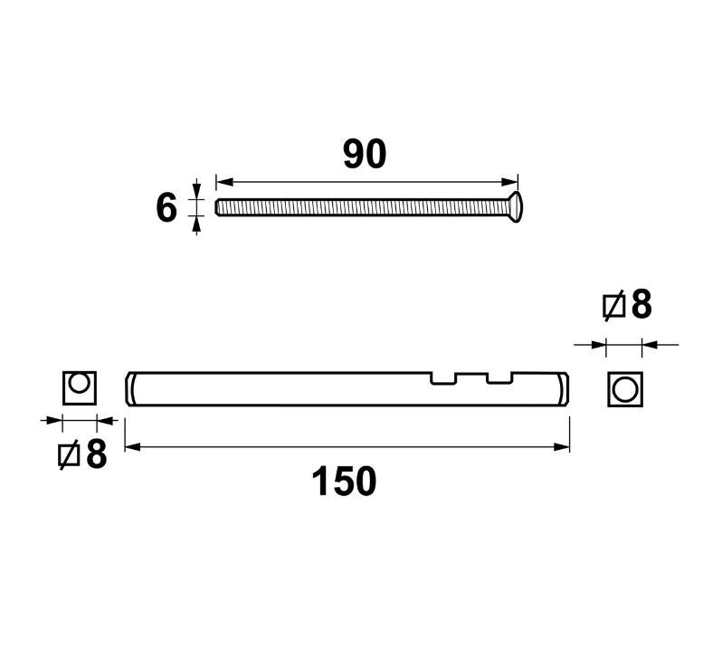 AXA Verleng set kruk-kruk deurdikte 73-83 mm rvs - Afbeelding 2