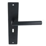 Deurklink Basis Rond zwart Op langschild SL56