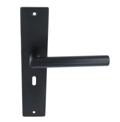 Deurklink Basis Rond zwart Op langschild SL56