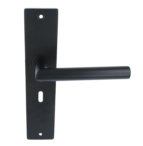 Deurklink Basis Rond zwart Op langschild SL56