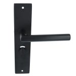 Deurklink Basis Rond zwart Op langschild WC63/8