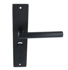 Deurklink Basis Rond zwart Op langschild WC63/8