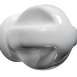 Meubelknop Kruis porselein 30mm wit