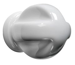 Meubelknop Kruis porselein 30mm wit