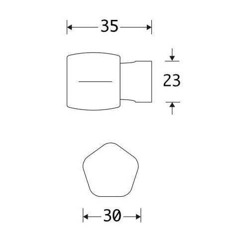 Meubelknop Kruis porselein 30mm wit - Afbeelding 2