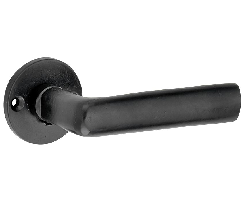 Deurklink op rozet Hamburg ijzer zwart