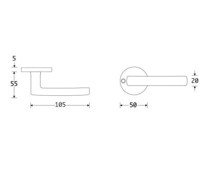 Deurklink op rozet Hamburg ijzer zwart - Afbeelding 2