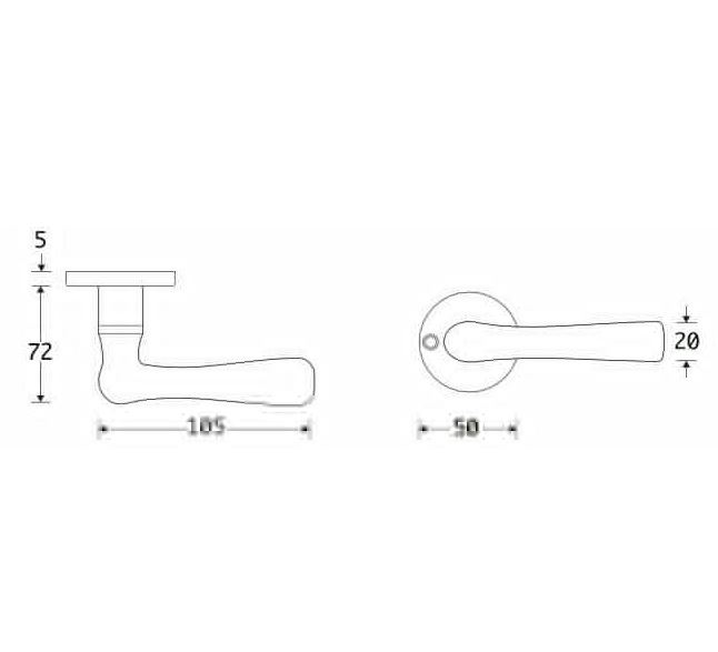 Deurklink op rozet Edam inclusief sleutelplaatje ijzer zwart - Afbeelding 2