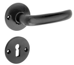 Deurklink op rozet Berlin inclusief sleutelplaatje ijzer zwart