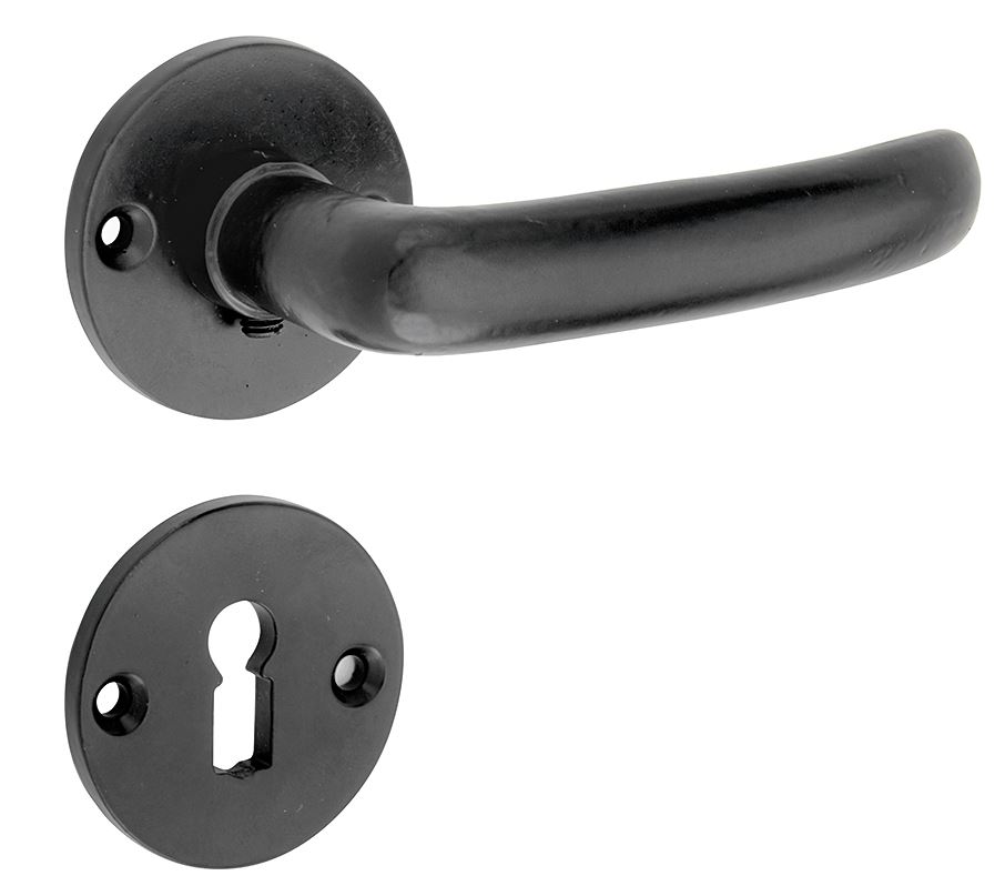 Deurklink op rozet Berlin inclusief sleutelplaatje ijzer zwart