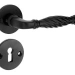 Deurklink op rozet Tours inclusief sleutelplaatje ijzer zwart