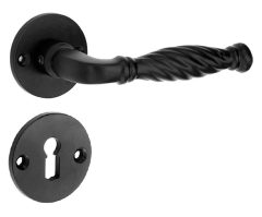 Deurklink op rozet Tours inclusief sleutelplaatje ijzer zwart