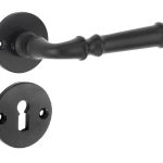 Deurklink op rozet Gent inclusief sleutelplaatje ijzer zwart