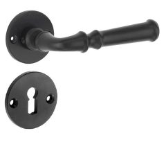 Deurklink op rozet Gent inclusief sleutelplaatje ijzer zwart