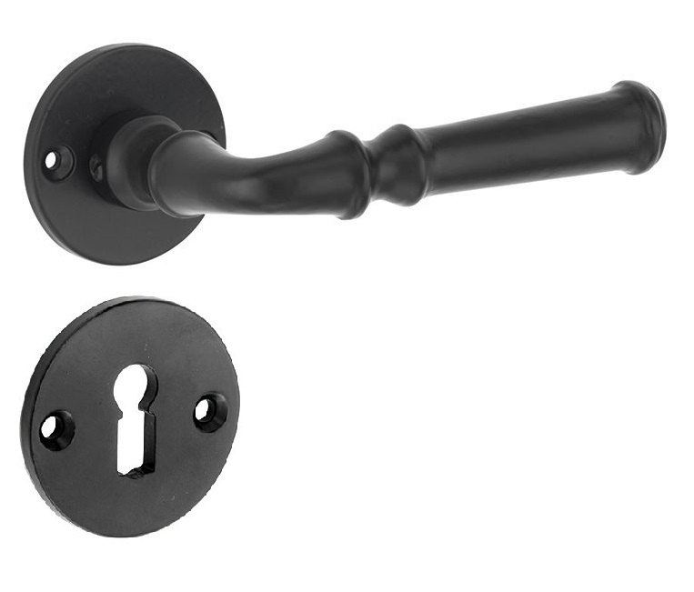 Deurklink op rozet Gent inclusief sleutelplaatje ijzer zwart