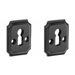 Set van twee sleutelplaatjes Arlon ijzer zwart